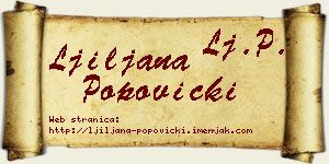 Ljiljana Popovicki vizit kartica